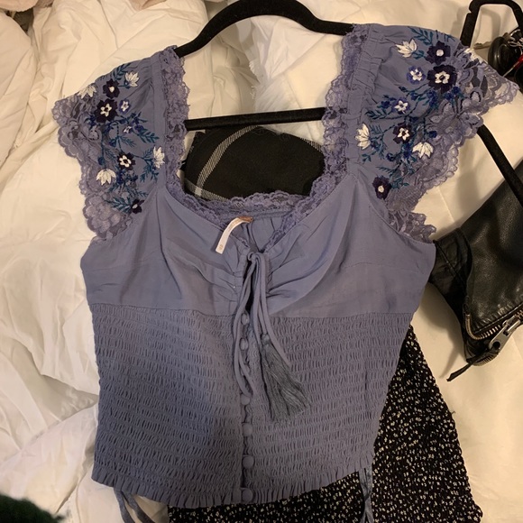 Free People Blue Top - Picture 3 of 3